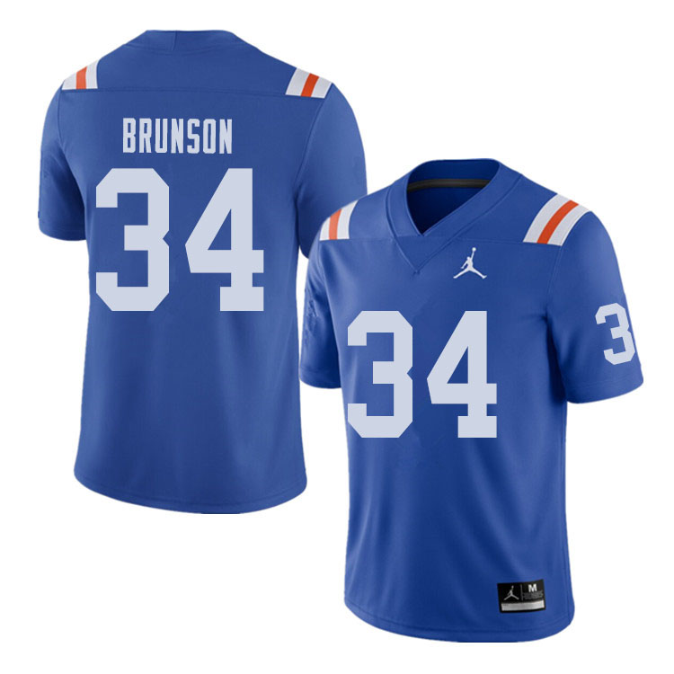 Jordan Brand Men #34 Lacedrick Brunson Florida Gators Throwback Alternate College Football Jerseys S